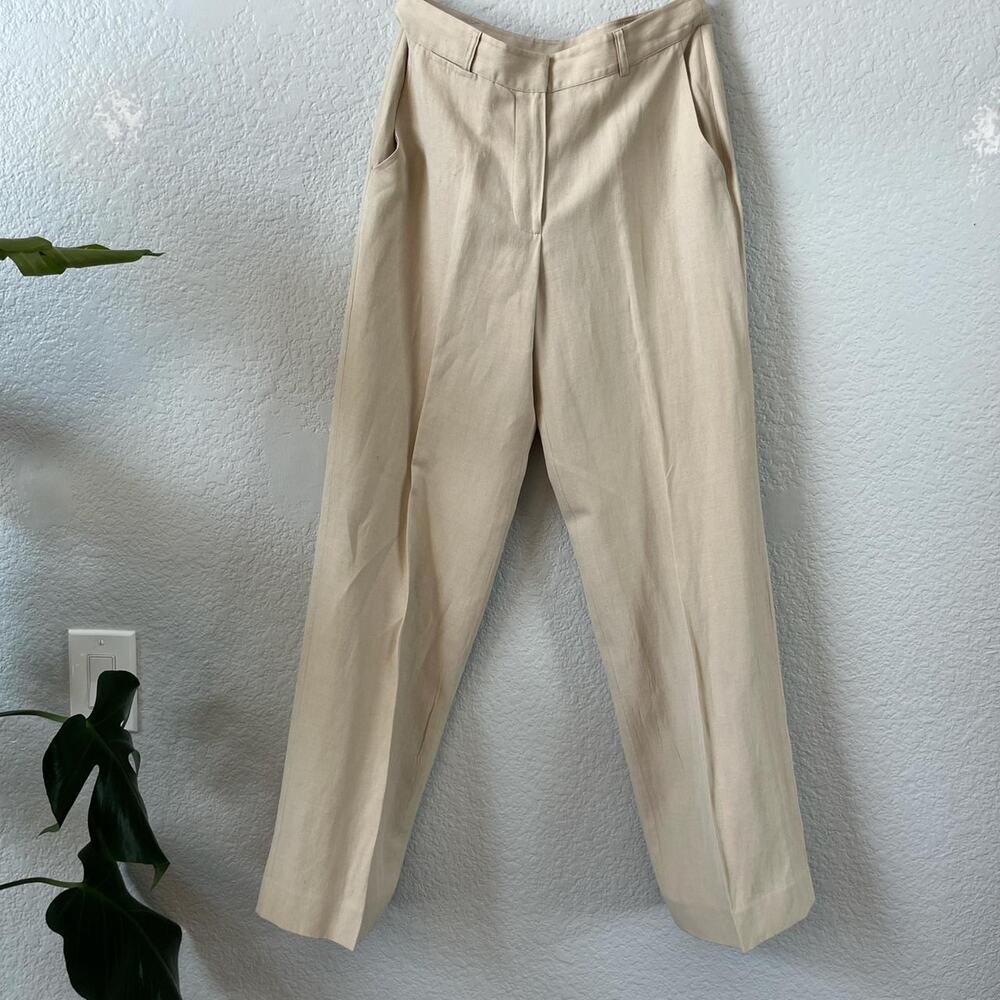 Ralph Lauren Cream Linen/Silk Pants - Picture 3 of 8
